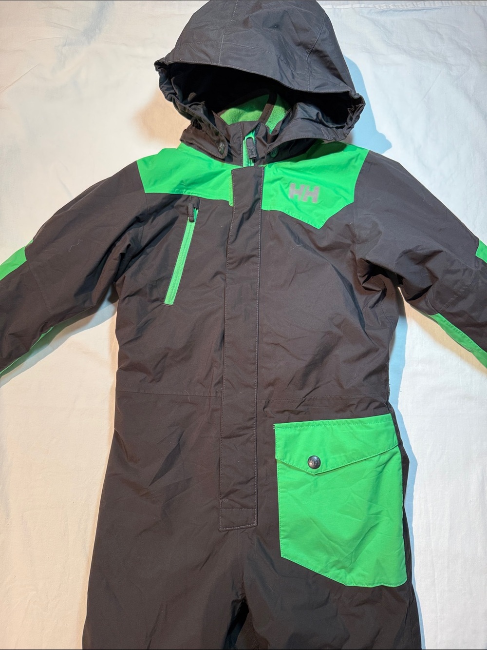 Helly Hansen NEW Black and Green Kids 3 season Waterproof snowsuit Coverall